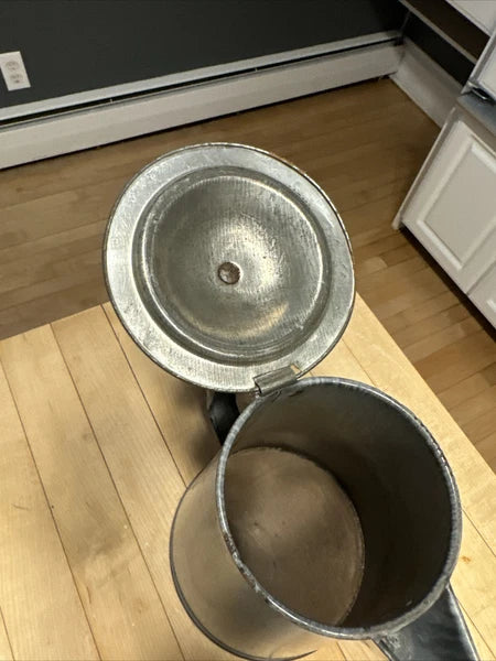 Antique Vintage Gray Graniteware Enamel Coffee or Tea Pot bin7