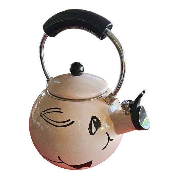 Vintage Kamenstein Pink Pig Whistling Teapot Tea Kettle