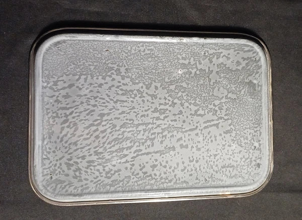 Antique Manning Bowing Gray Graniteware Enamelware Pewter Tea Coffee Set