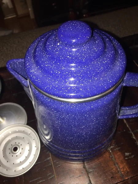 GranitewareBlue Enamelware Coffee/TeaPot  PitcherW/Coffee Percolator NEW.