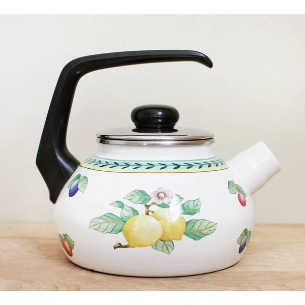 Villeroy & Boch French Garden Enamel Tea Kettle ~ HTF but Missing Spout Nozzle